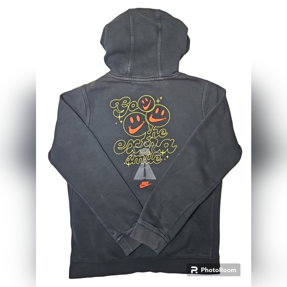 Nike Boys Hoodie Pullover Sz XL Black Happy Face - Picture 4 of 8